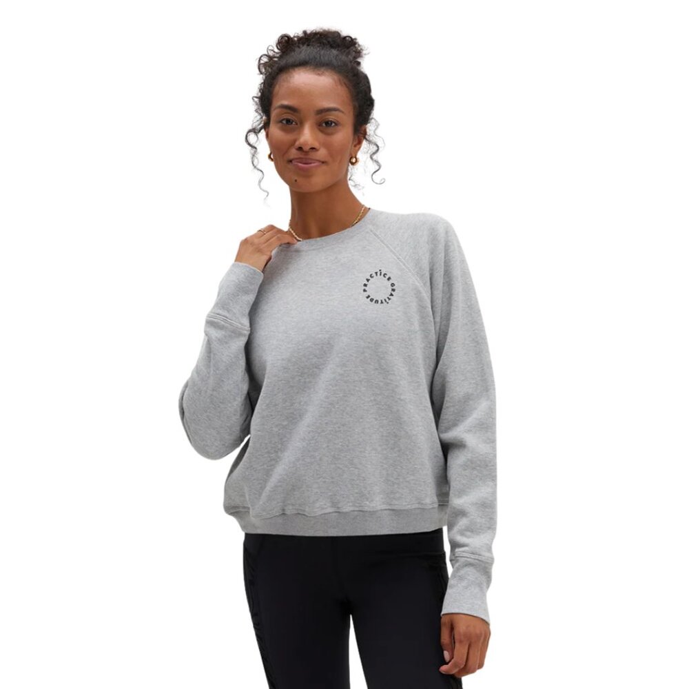 Spiritual Gangster Practice Gratitude Crewneck Sweatshirt Gray Minimal Logo – M
